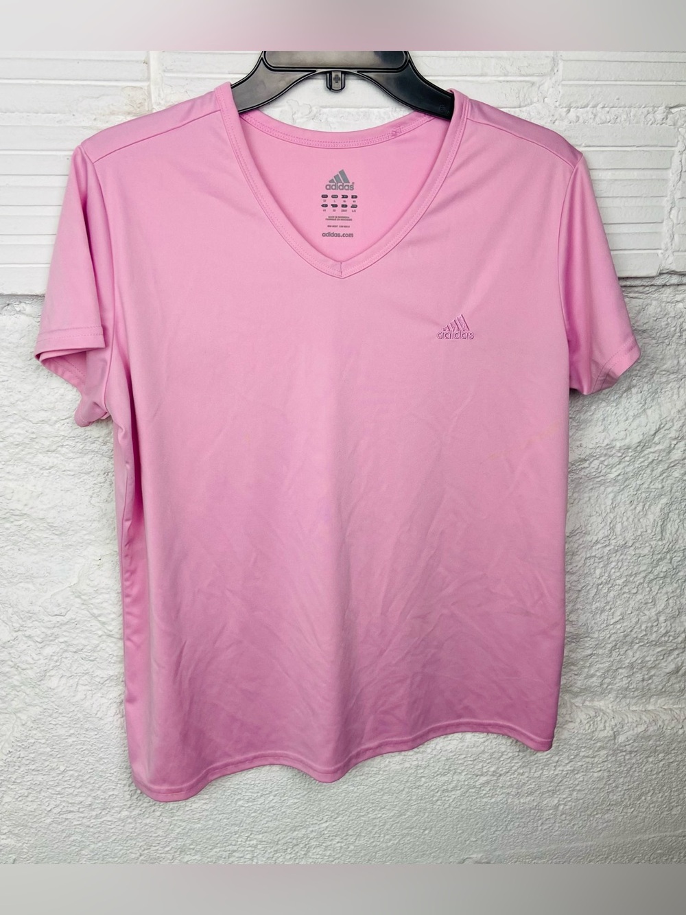 Adidas Men’s Pink V-Neck Performance Tee